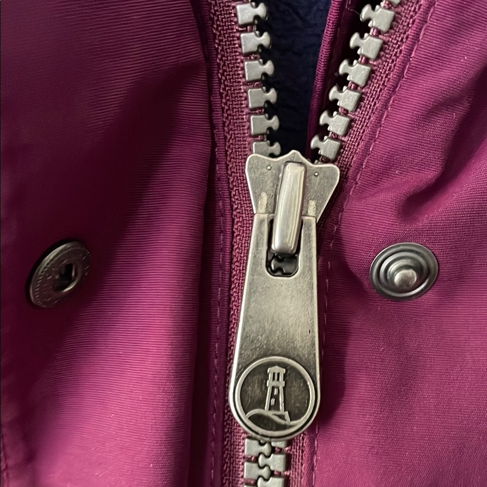 Lands' End Women's M Purple Squalll Jacket Hood Fleece Lined Fall/Winter - Picture 5 of 10